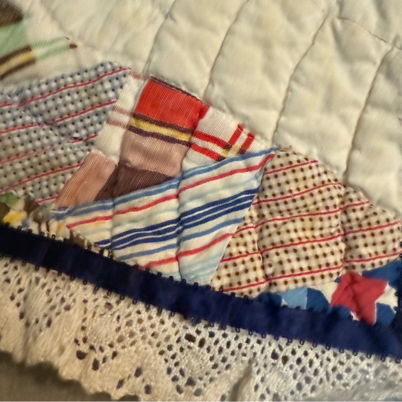 Vintage Quilted Patchwork Collar Shawl Women’s S/M Handmade Cottagecore - Picture 7 of 8